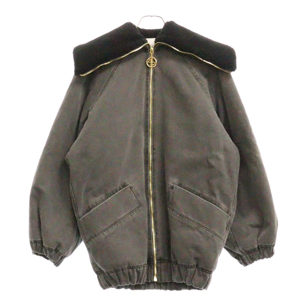 PATOU(パトゥー) 23AW オーバーサイズ シャーリング デニムジャケット ブラック レディース 23A-0U023-0081