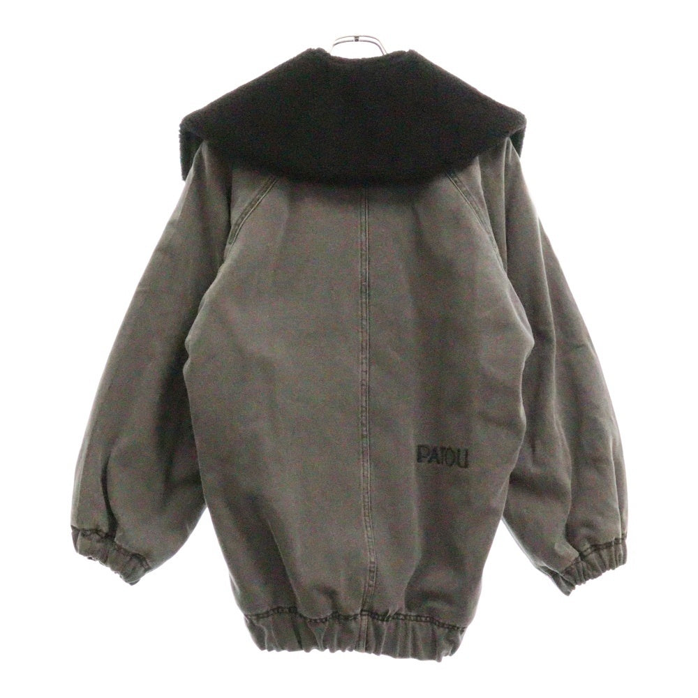 PATOU(パトゥー) 23AW オーバーサイズ シャーリング デニムジャケット ブラック レディース 23A-0U023-0081