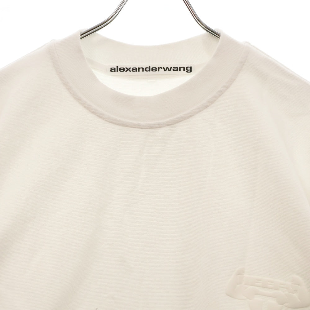 ALEXANDER WANG(アレキサンダーワン) 23AW Beefy Graphic Sweatshirt ビーフィー グラフィック 刺繍 スウェット トレーナー ホワイト 6CC3231011