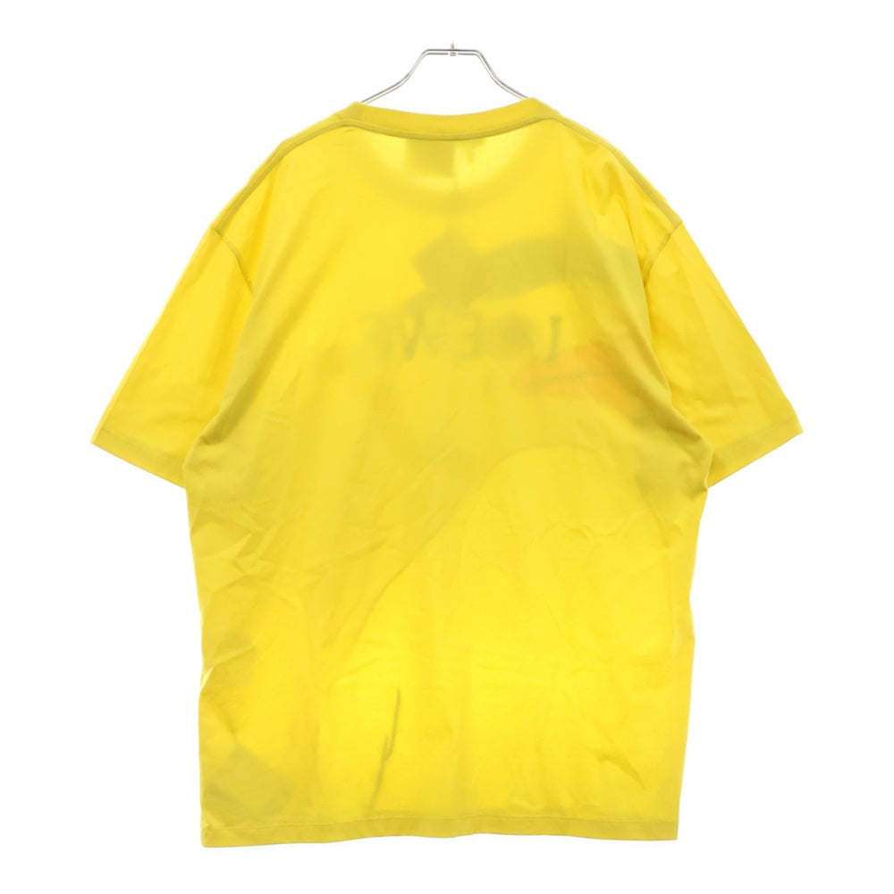 LOEWE(ロエベ) 22SS ×スタジオジブリ 千と千尋の神隠し オオトリ様 ロゴ刺繍 クルーネック 半袖Tシャツ カットソー イエロー S928Y22J03