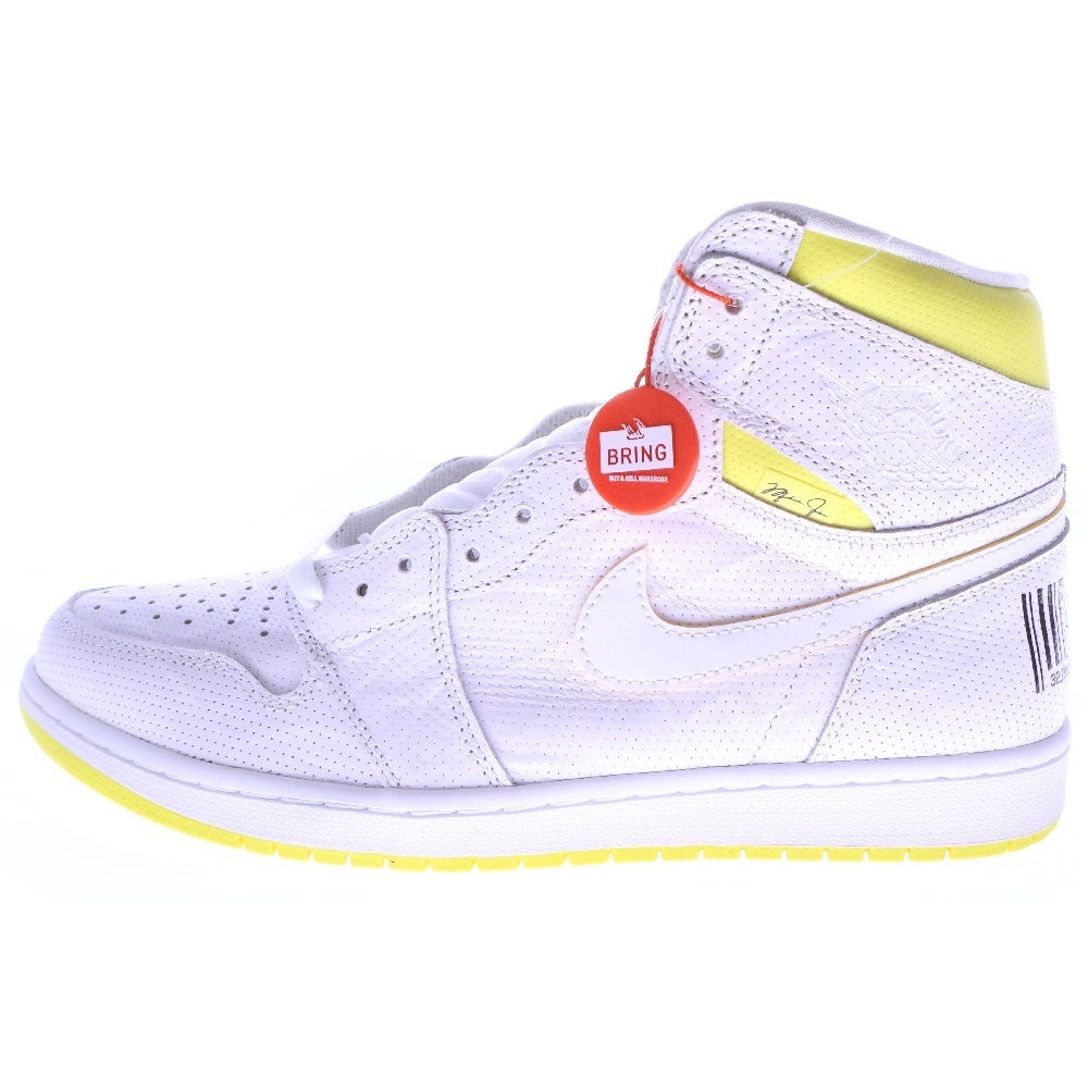 NIKE(ナイキ) AIR JORDAN 1 RETRO HIGH OG FIRST CLASS FLIGHT エアジョーダン 1 レトロ ファーストクラス ハイカットスニーカー ホワイト/イエロー US11/29cm 555088-170