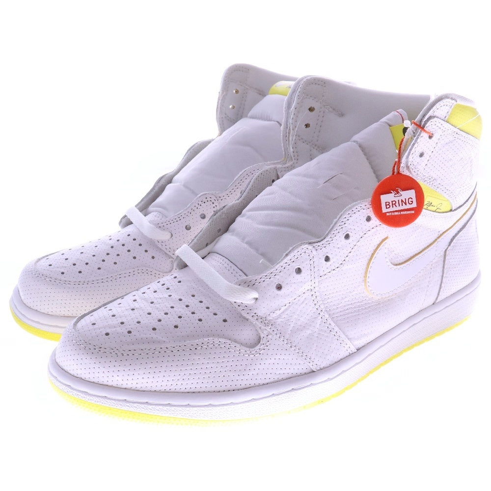 NIKE(ナイキ) AIR JORDAN 1 RETRO HIGH OG FIRST CLASS FLIGHT エアジョーダン 1 レトロ ファーストクラス ハイカットスニーカー ホワイト/イエロー US11/29cm 555088-170