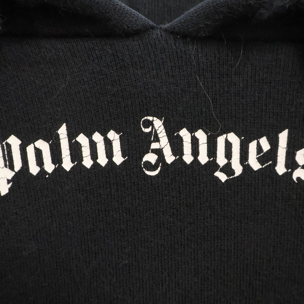 Palm Angels(パームエンジェルス) Logo Pullover Parka ロゴプリントプルオーバーパーカー ブラック PMBB036R20636035