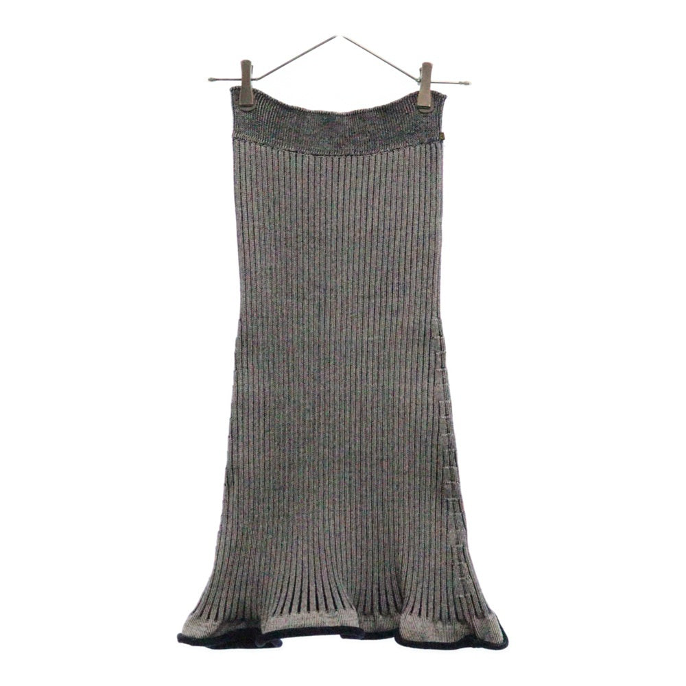 LOUIS VUITTON(ルイヴィトン) 15AW レーヨン ウール リブニット タイトスカート ネイビー/ホワイト レディース RW152B F8KZ08OKF