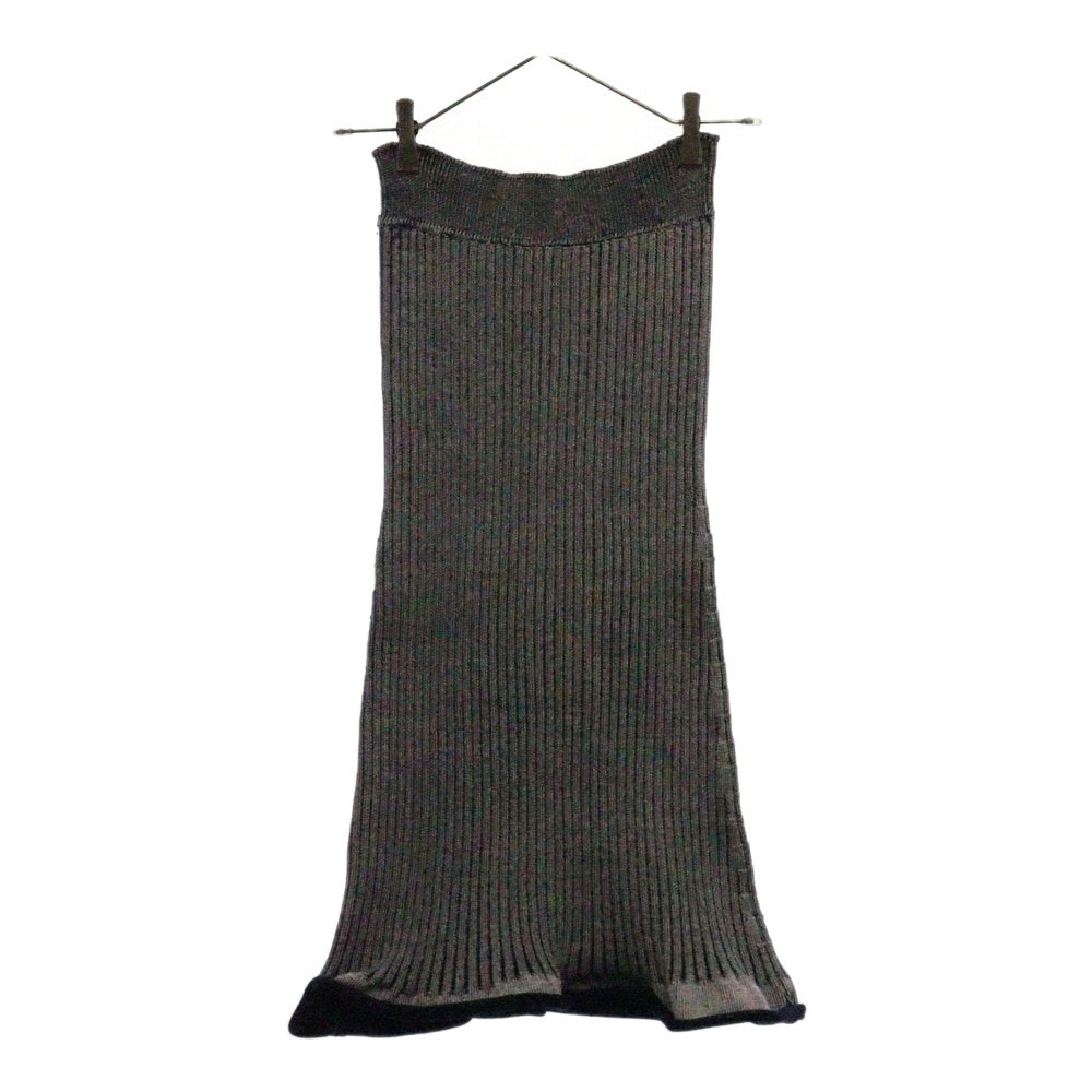 LOUIS VUITTON(ルイヴィトン) 15AW レーヨン ウール リブニット タイトスカート ネイビー/ホワイト レディース RW152B F8KZ08OKF