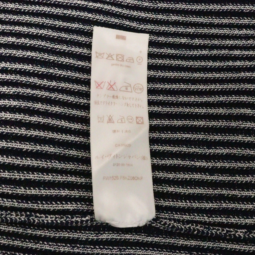 LOUIS VUITTON(ルイヴィトン) 15AW レーヨン ウール リブニット タイトスカート ネイビー/ホワイト レディース RW152B F8KZ08OKF