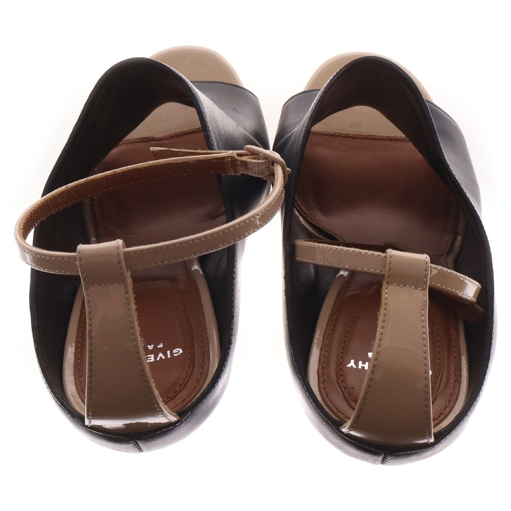 GIVENCHY(ジバンシィ) オープントゥ アンクルストラップ レザー ヒール パンプス ブラック レディース