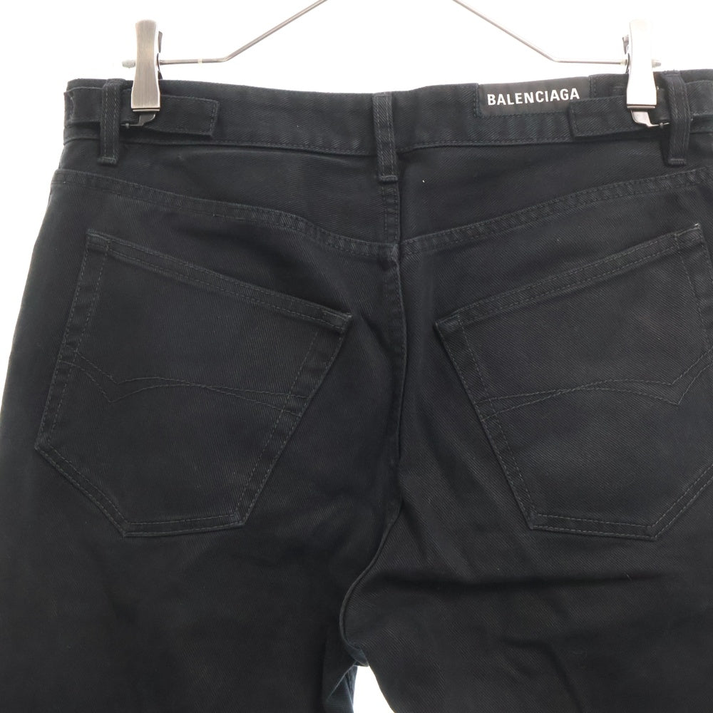 BALENCIAGA(バレンシアガ) 23AW Rips Loose Fit Jeans ニークラッシュ ルーズフィットジーンズ デニムパンツ ブラック 745149 TNW11