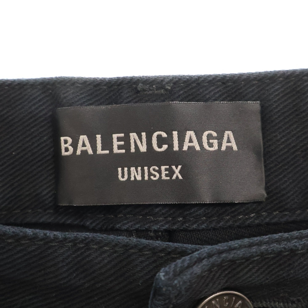 BALENCIAGA(バレンシアガ) 23AW Rips Loose Fit Jeans ニークラッシュ ルーズフィットジーンズ デニムパンツ ブラック 745149 TNW11