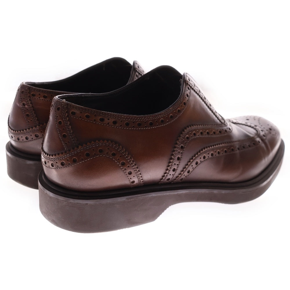 Salvatore Ferragamo(サルヴァトーレ フェラガモ) ウイングチップ レースレス レザー ビジネスシューズ ブラウン 42221