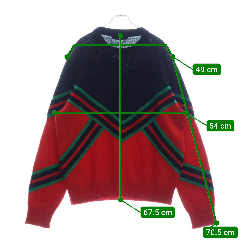 LOUIS VUITTON(ルイヴィトン) 21AW LVVスポーツチーム クルーネック ニット セーター ブラック/レッド RM221 ZLL HMN64W