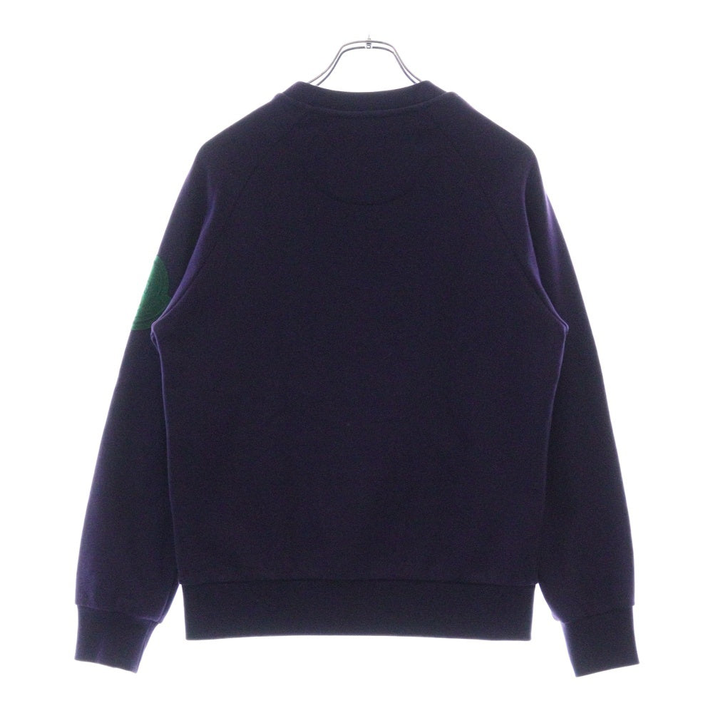 MONCLER(モンクレール) 18AW MAGLIA GIROCOLLO ワッペンロゴ クルーネックスウェットトレーナー パープル D20918003500