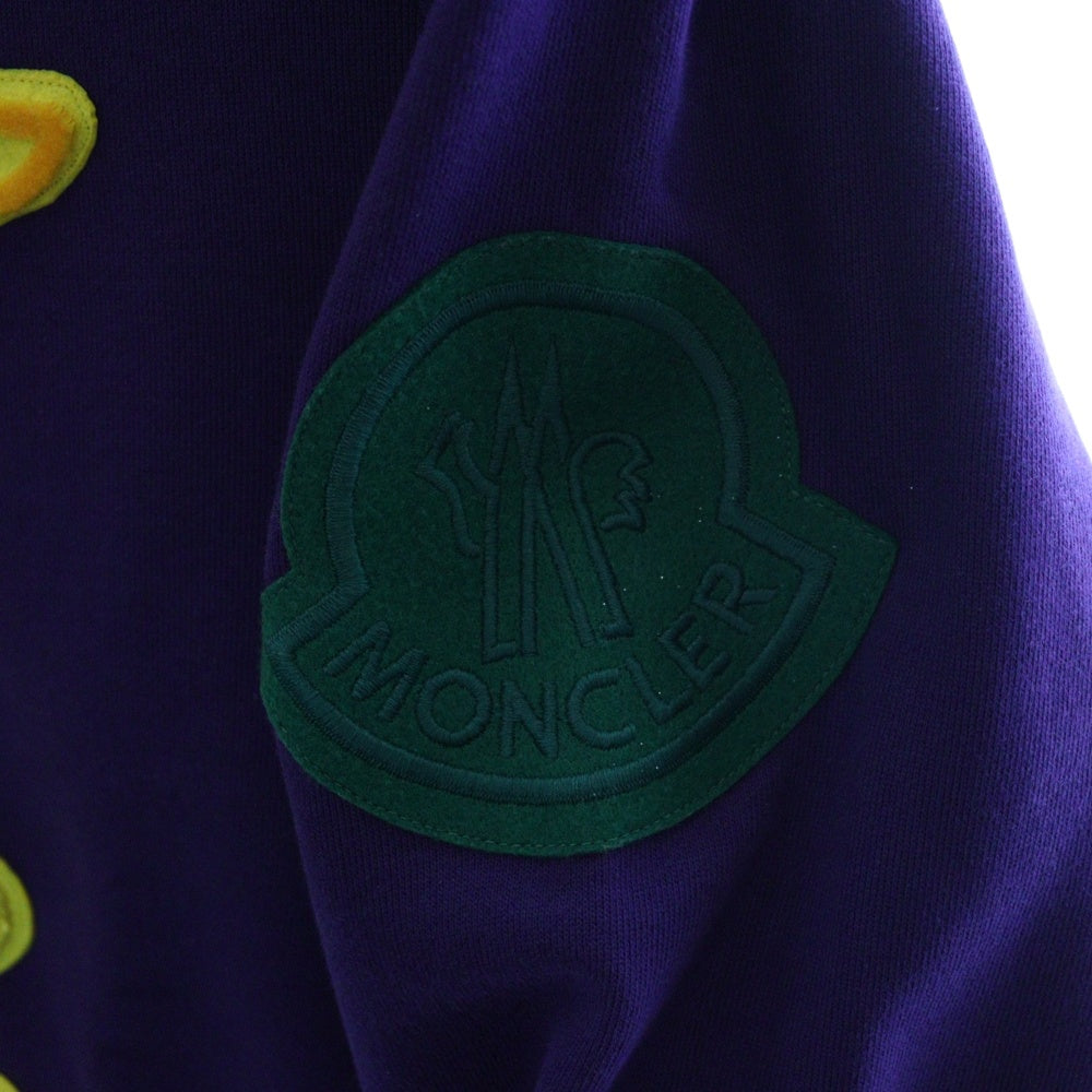 MONCLER(モンクレール) 18AW MAGLIA GIROCOLLO ワッペンロゴ クルーネックスウェットトレーナー パープル D20918003500