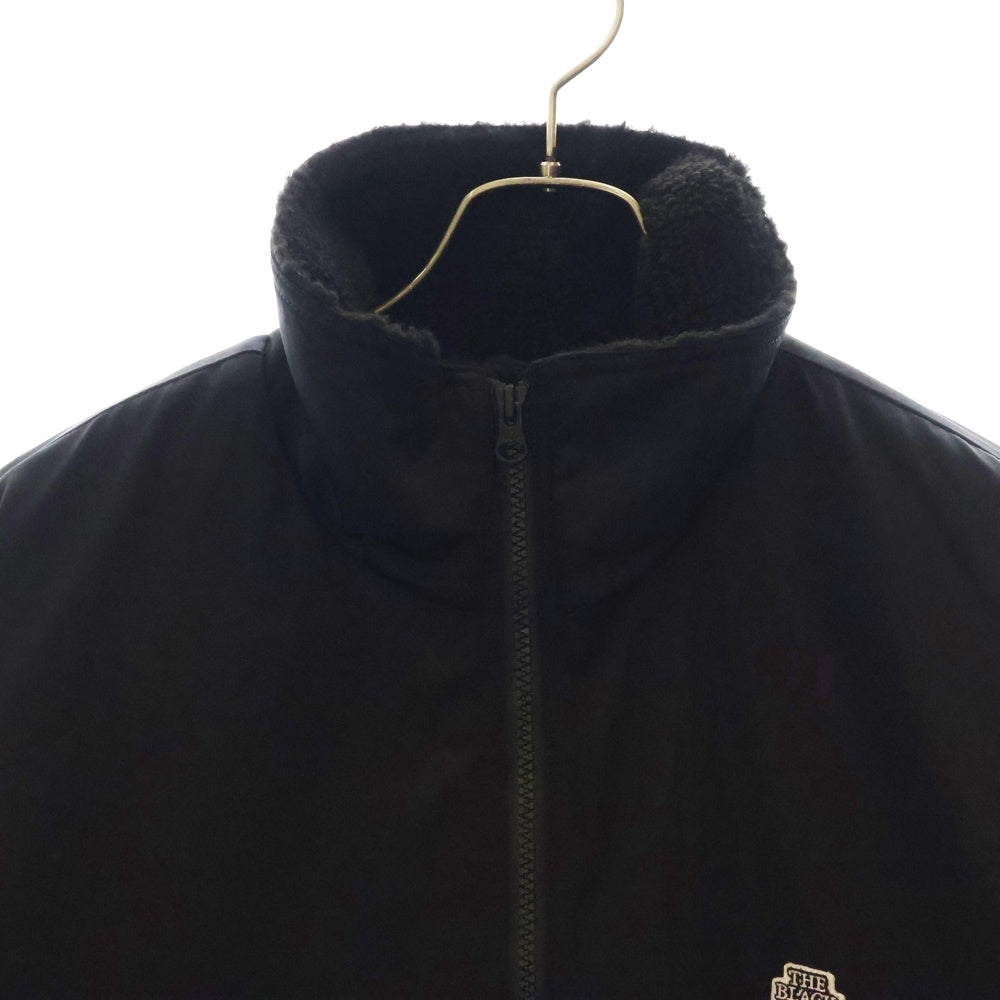 THE BLACK EYE PATCH(ブラックアイパッチ) ロゴパッチ付き 内ボア ジップアップジャケット ブラック
