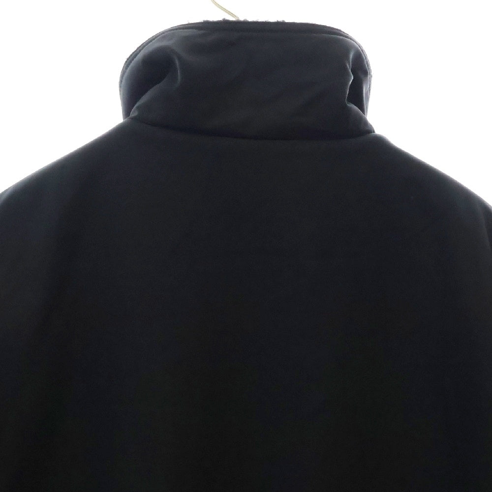 THE BLACK EYE PATCH(ブラックアイパッチ) ロゴパッチ付き 内ボア ジップアップジャケット ブラック