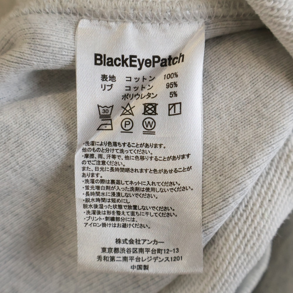 THE BLACK EYE PATCH(ブラックアイパッチ) BEP OS Logo Crew Sweat ロゴプリントクルーネックスウェットトレーナー グレー