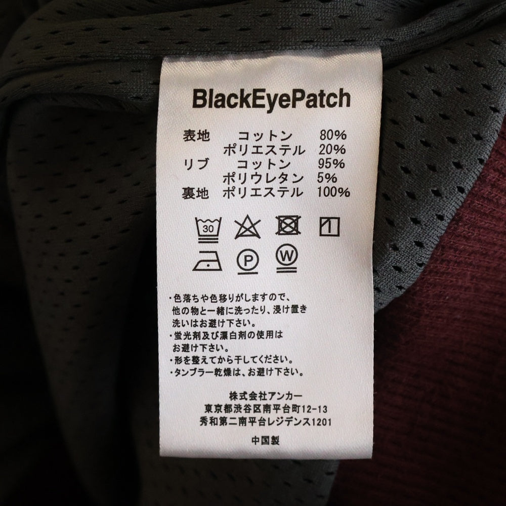 THE BLACK EYE PATCH(ブラックアイパッチ) 23SS OG LABEL PIPING VELOUR TRACK JACKET ベロア ジップアップジャケット バーガンディー