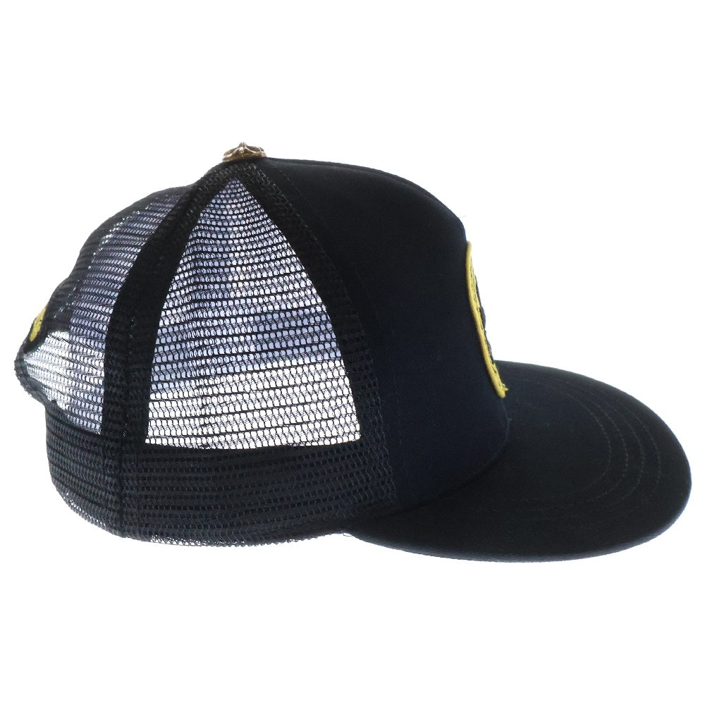 CHROME HEARTS(クロムハーツ) Yellow CH Plus Trucker Cap イエローCHプラス トラッカーキャップ メッシュキャップ パッチ クロスボール 帽子 ブラック