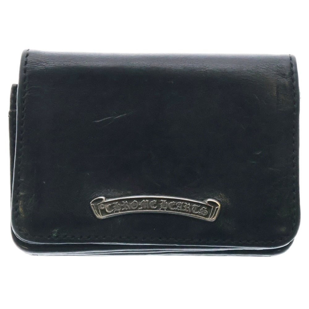 CHROME HEARTS(クロムハーツ) CRD CSE 3PKT WD V1 スクロールラベル 3ポケットカードケース ブラック