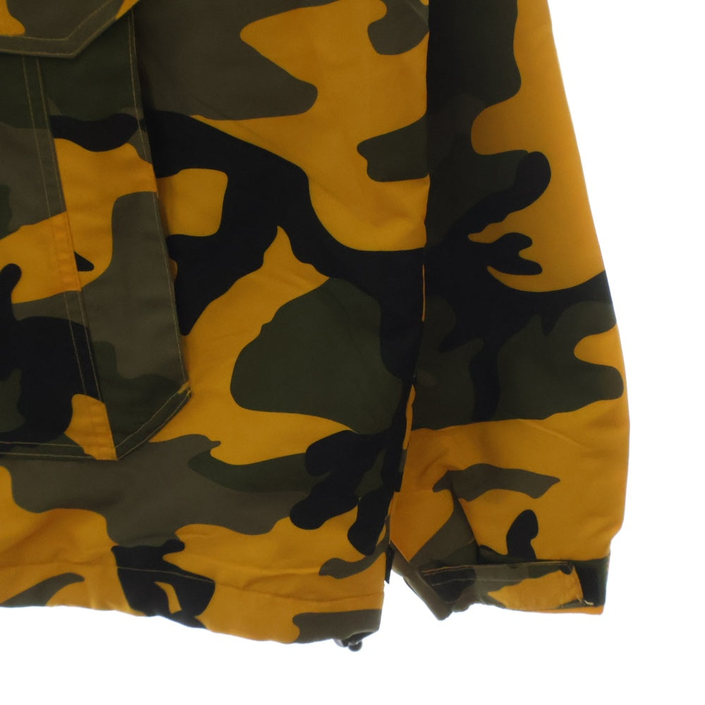 SUPREME(シュプリーム) 17AW Hooded Logo Half Zip フーデッド ロゴ ハーフジップ カモフラ プルオーバー ジャケット イエロー/カーキ
