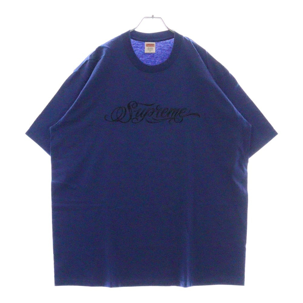 SUPREME(シュプリーム) 24AW Script Tee スクリプト ロゴプリント クルーネック 半袖Tシャツカットソー ブルー