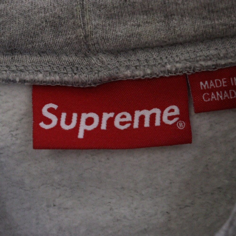 SUPREME(シュプリーム) 19SS Small Box Zip Up Sweatshirt スモールボックス ロゴ ラバー スウェット ジップアップ パーカー グレー
