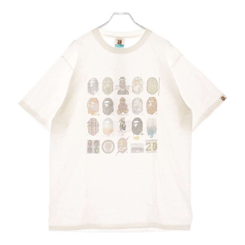 A BATHING APE(アベイシングエイプ) 20周年記念 NW20 DESIGNS TEE 半袖Tシャツ ホワイト 1022-110-155