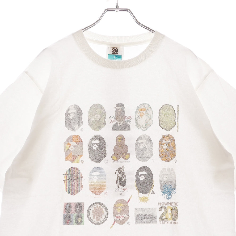 A BATHING APE(アベイシングエイプ) 20周年記念 NW20 DESIGNS TEE 半袖Tシャツ ホワイト 1022-110-155