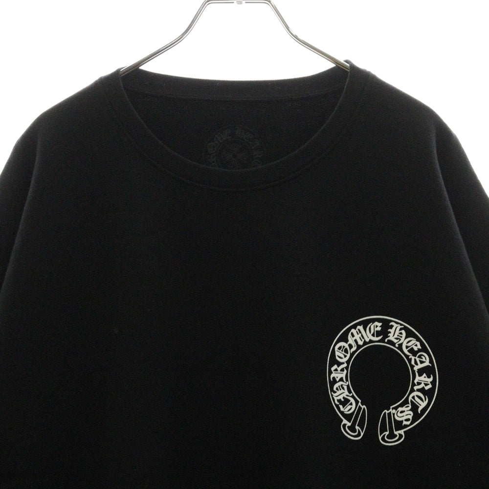 CHROME HEARTS(クロムハーツ) Horseshoe L/S Sweatshirt ホースシュープリント 袖フローラル スウェットトレーナー ブラック