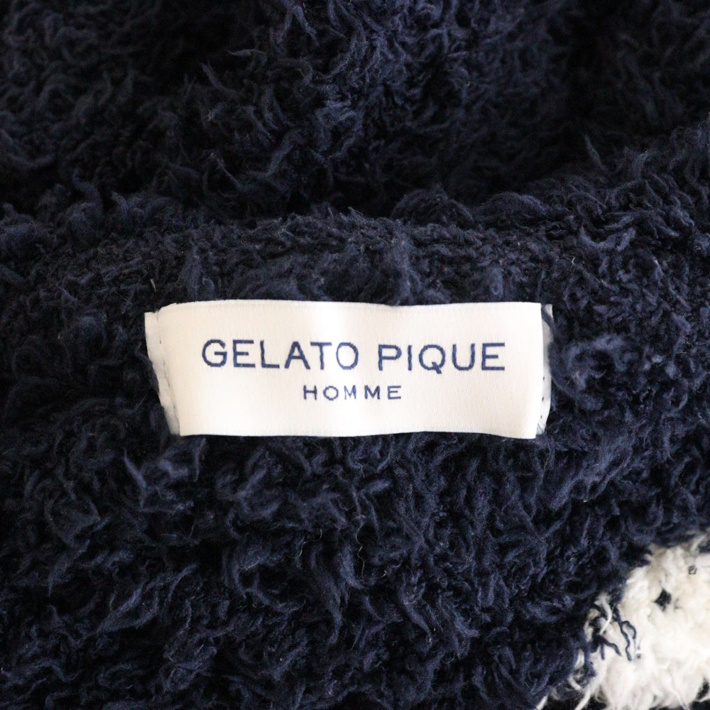 gelato pique HOMME(ジェラートピケオム) Pile Zip Up Hoodie パイル地 ボーダー ジップアップパーカー ネイビー/ホワイト PMNT225939