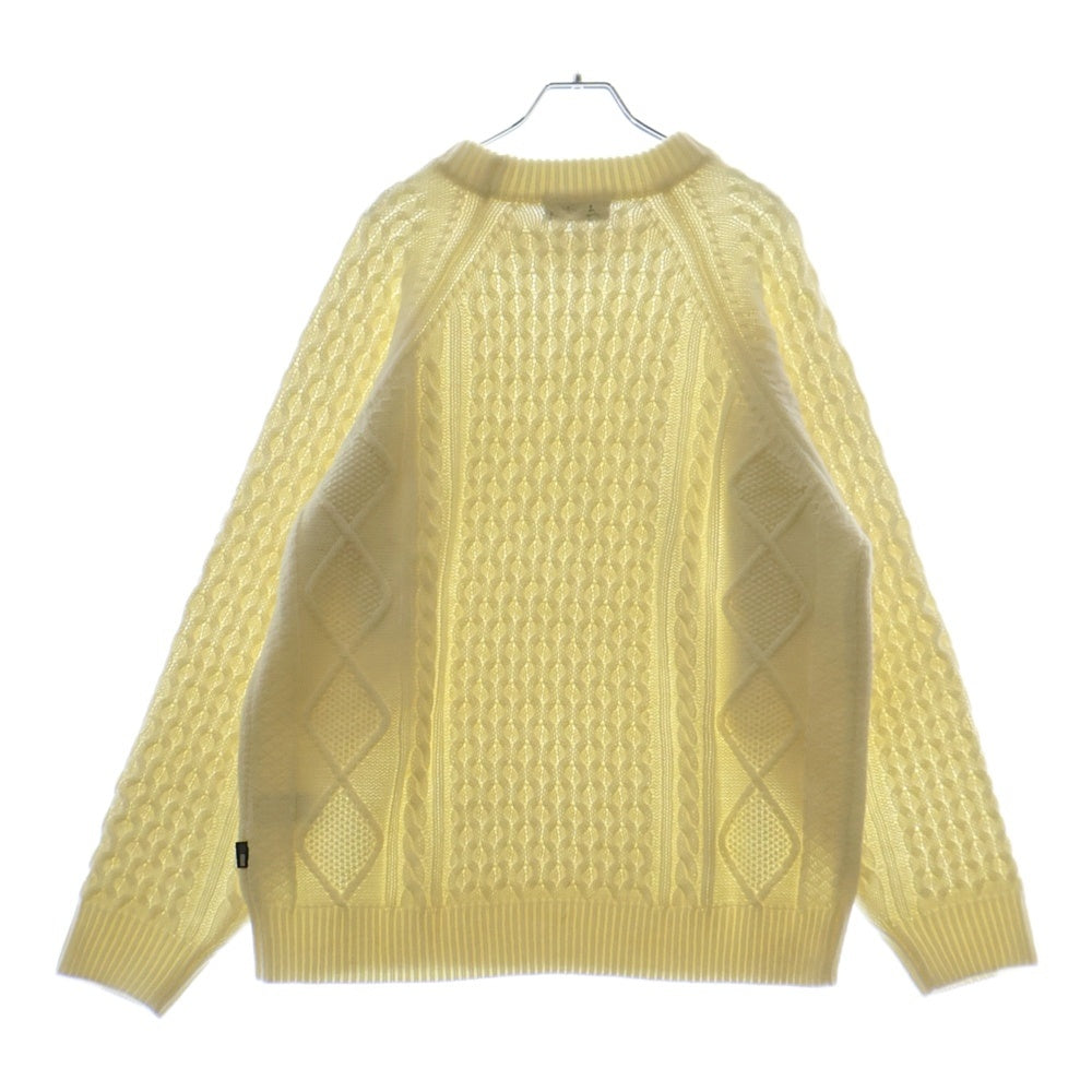 WIND AND SEA(ウィンダンシー) Cable Knit Sweater ケーブルニットクルーネックニットセーター アイボリー WDS-O-ATWS-25-Q2-KN-02
