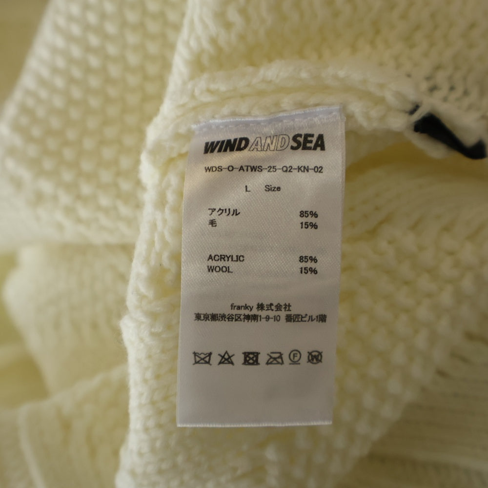 WIND AND SEA(ウィンダンシー) Cable Knit Sweater ケーブルニットクルーネックニットセーター アイボリー WDS-O-ATWS-25-Q2-KN-02