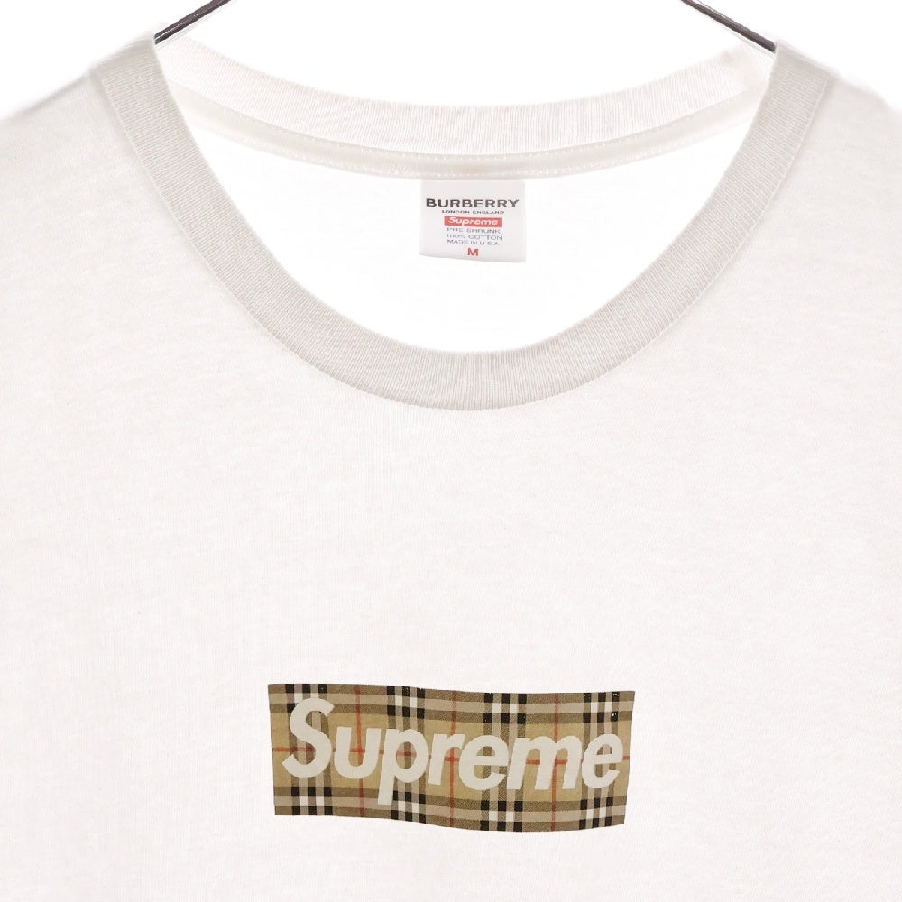 SUPREME(シュプリーム) 22SS ×Burberry Box Logo Tee ×バーバリー ボックスロゴクルーネック半袖Tシャツ ホワイト
