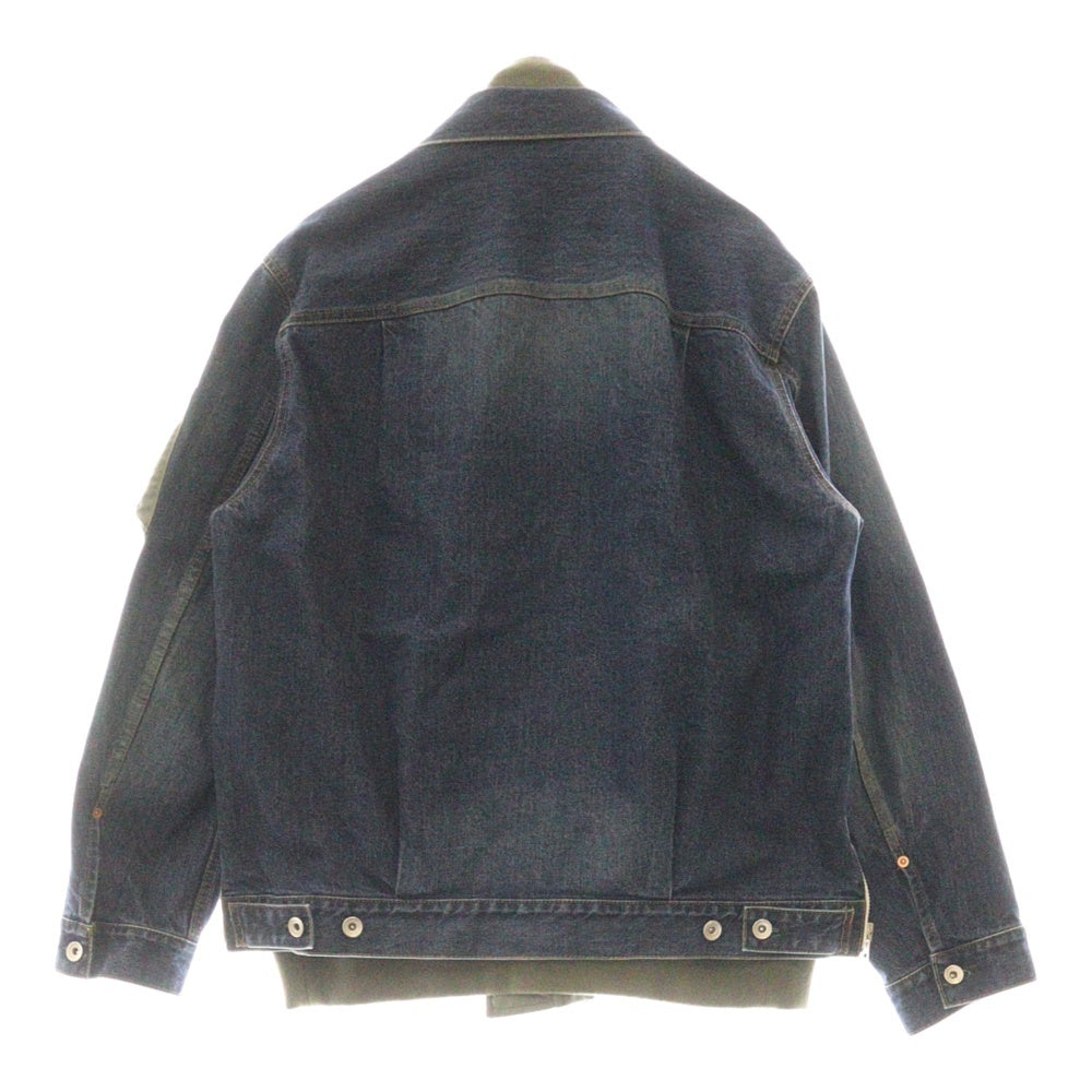 Sacai(サカイ) Denim Nylon Twill Jacket デニムドッキング ナイロンジャケット インディゴ/カーキ SCM-205