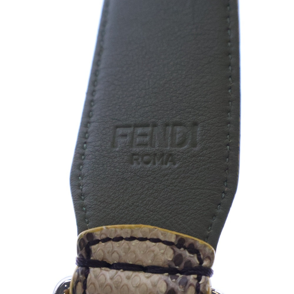 FENDI(フェンディ) レザー ショルダーストラップ ベージュ/カーキ