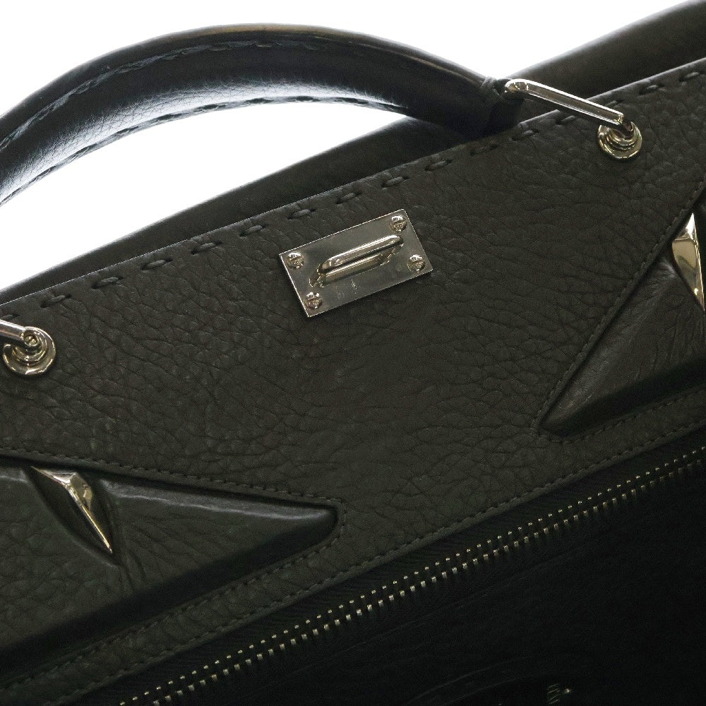 FENDI(フェンディ) ピーカブー バグズ モンスターアイ レザー 2WAY ハンドバッグ ショルダーバッグ グレー
