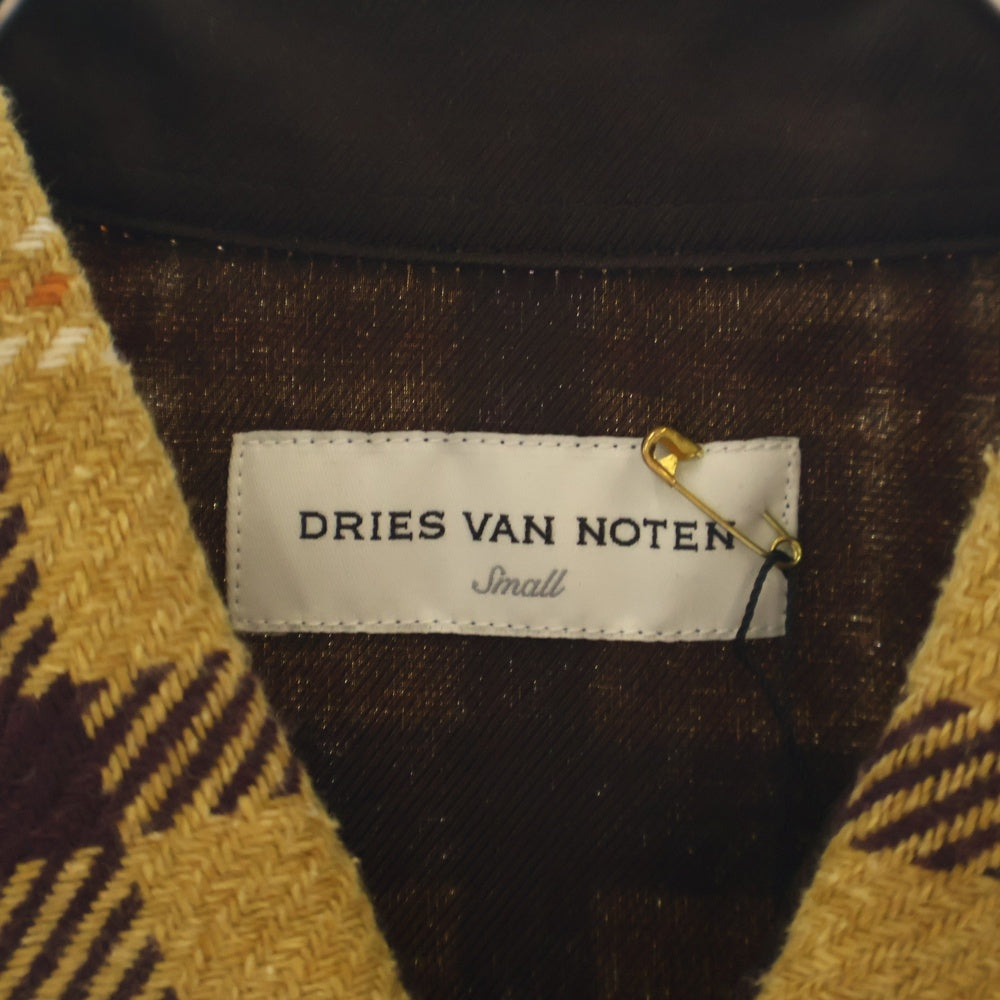 DRIES VAN NOTEN(ドリスヴァンノッテン) 24AW チェック総柄 フランネル ロングスリーブ 長袖シャツ ブラウン 242-020719-9292-202