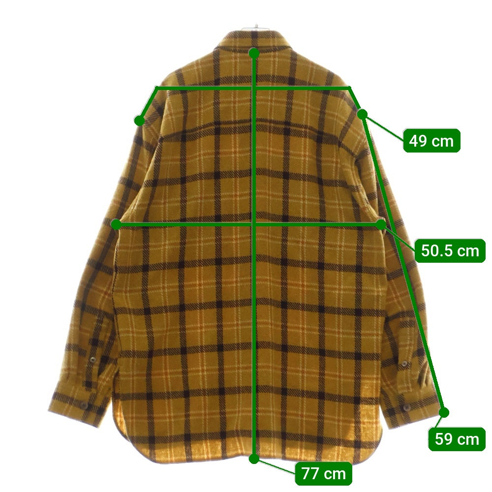 DRIES VAN NOTEN(ドリスヴァンノッテン) 24AW チェック総柄 フランネル ロングスリーブ 長袖シャツ ブラウン 242-020719-9292-202