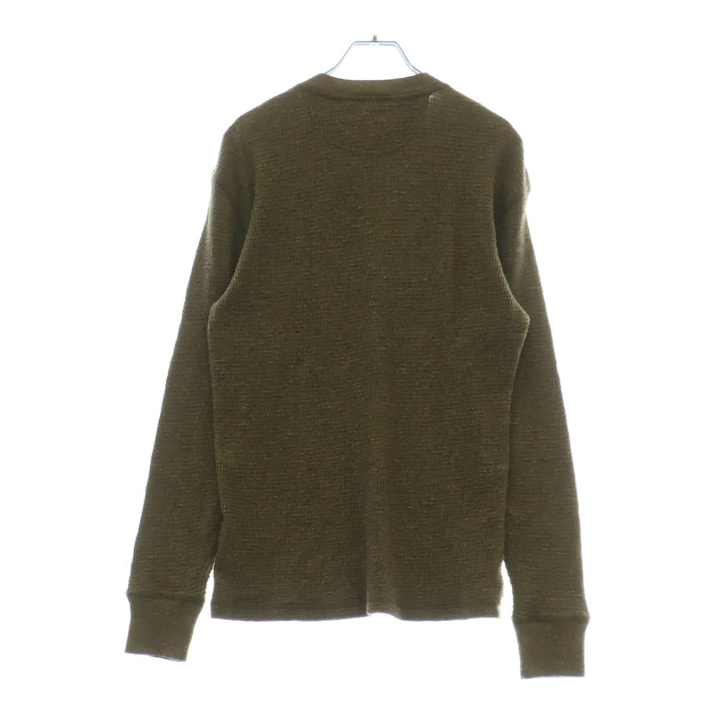 RRL(ダブルアールエル) 24SS ヘンリーネック ロングスリーブ サーマル ニット シャツ カーキ 782911455002