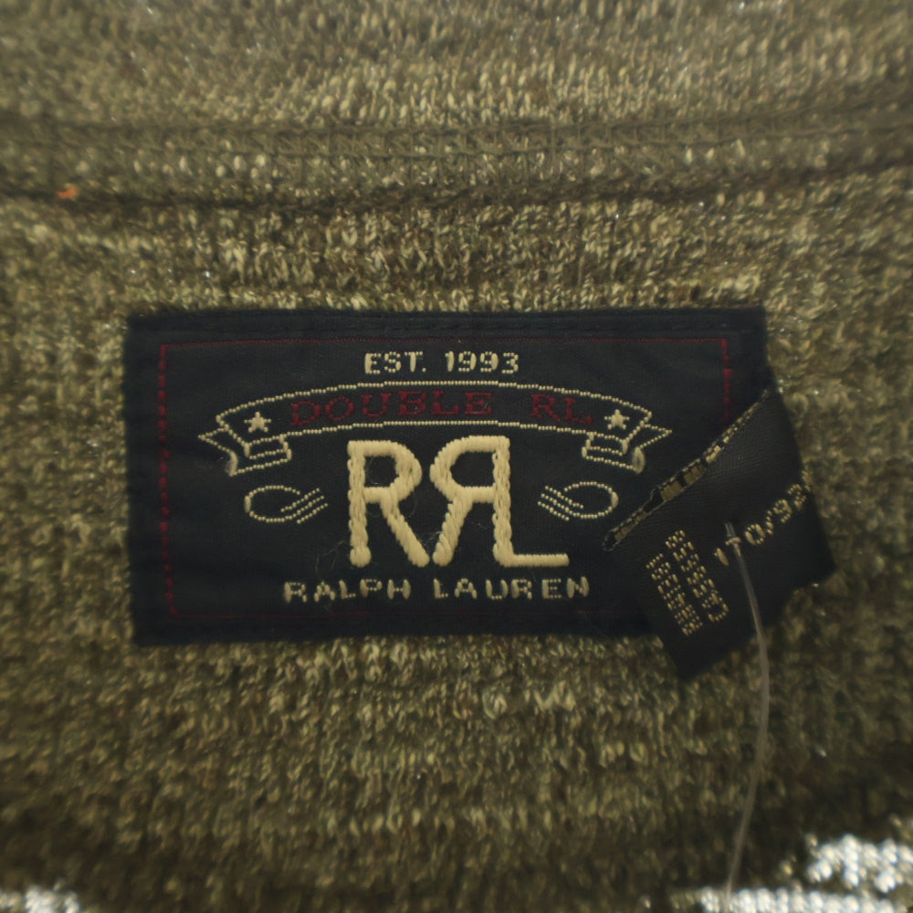 RRL(ダブルアールエル) 24SS ヘンリーネック ロングスリーブ サーマル ニット シャツ カーキ 782911455002