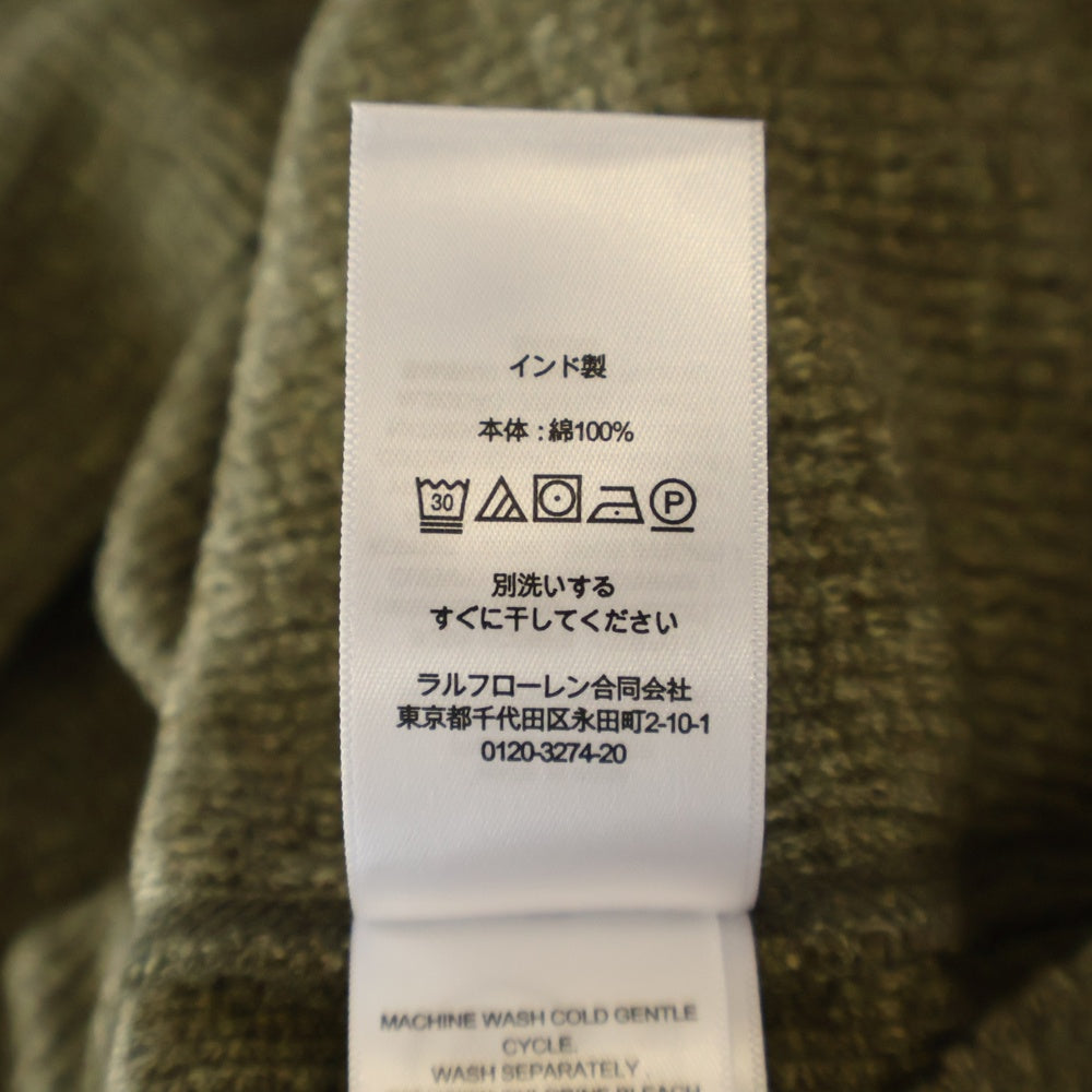 RRL(ダブルアールエル) 24SS ヘンリーネック ロングスリーブ サーマル ニット シャツ カーキ 782911455002