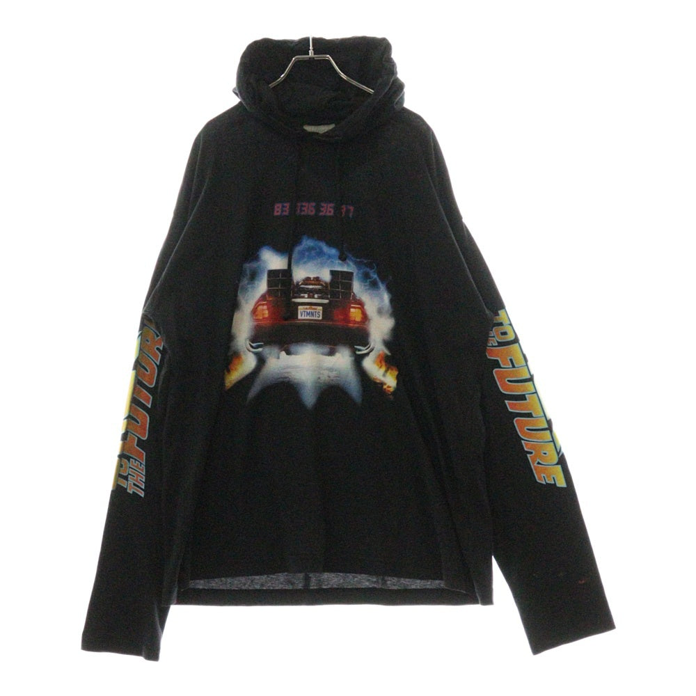 VTMNTS(ブイティーエムエヌティーエス) 22SS BACK TO THE FUTURE HOODIE バックトゥザフューチャー プルオーバーパーカー ブラック VL12TR400B