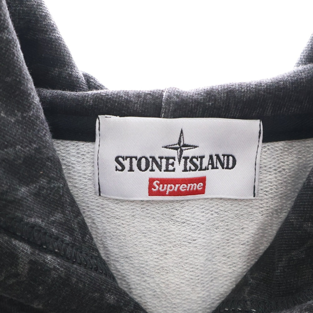 SUPREME(シュプリーム) 23AW ×STONEISLAND Hooded Sweatshirt ストーンアイランド スパイダー スウェットプルオーバーパーカー グレー 7925601S7