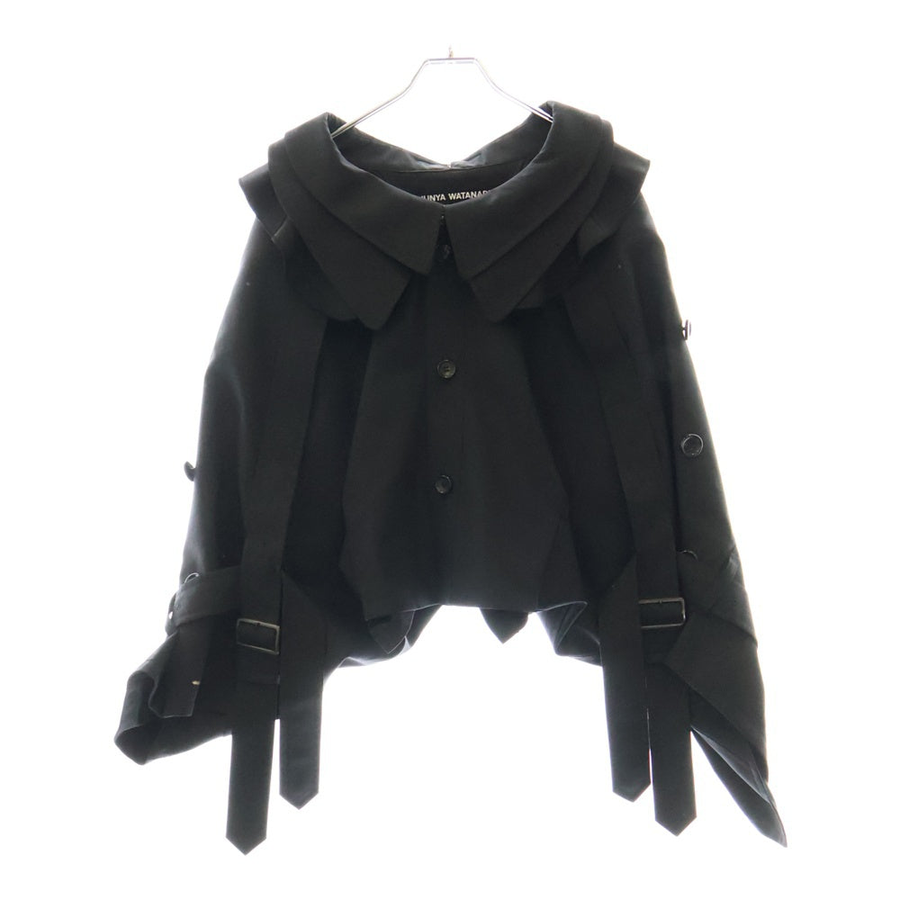 JUNYA WATANABE COMME des GARCONS(ジュンヤワタナベ コムデギャルソン) ダブルカラー ベルト付き変形ジャケット レディース ブラック JE-J028