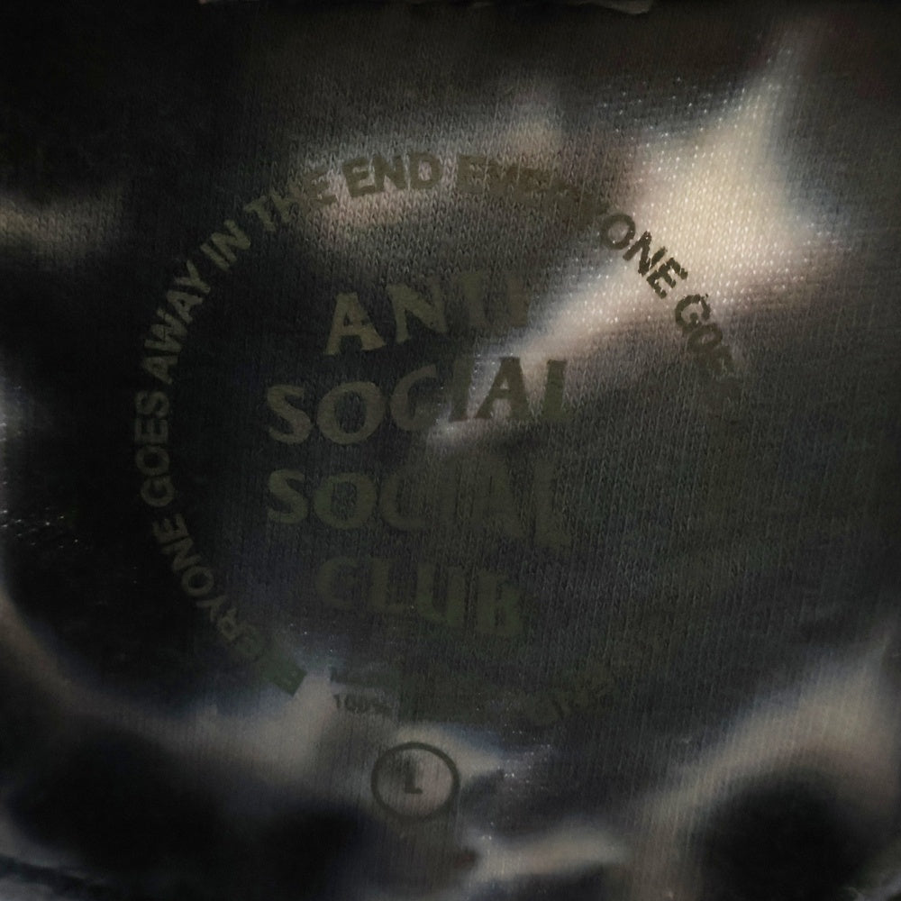 ANTI SOCIAL SOCIAL CLUB(アンチソーシャルソーシャルクラブ) タイダイ ロゴプリント スウェット プルオーバーパーカー ブラック/ホワイト