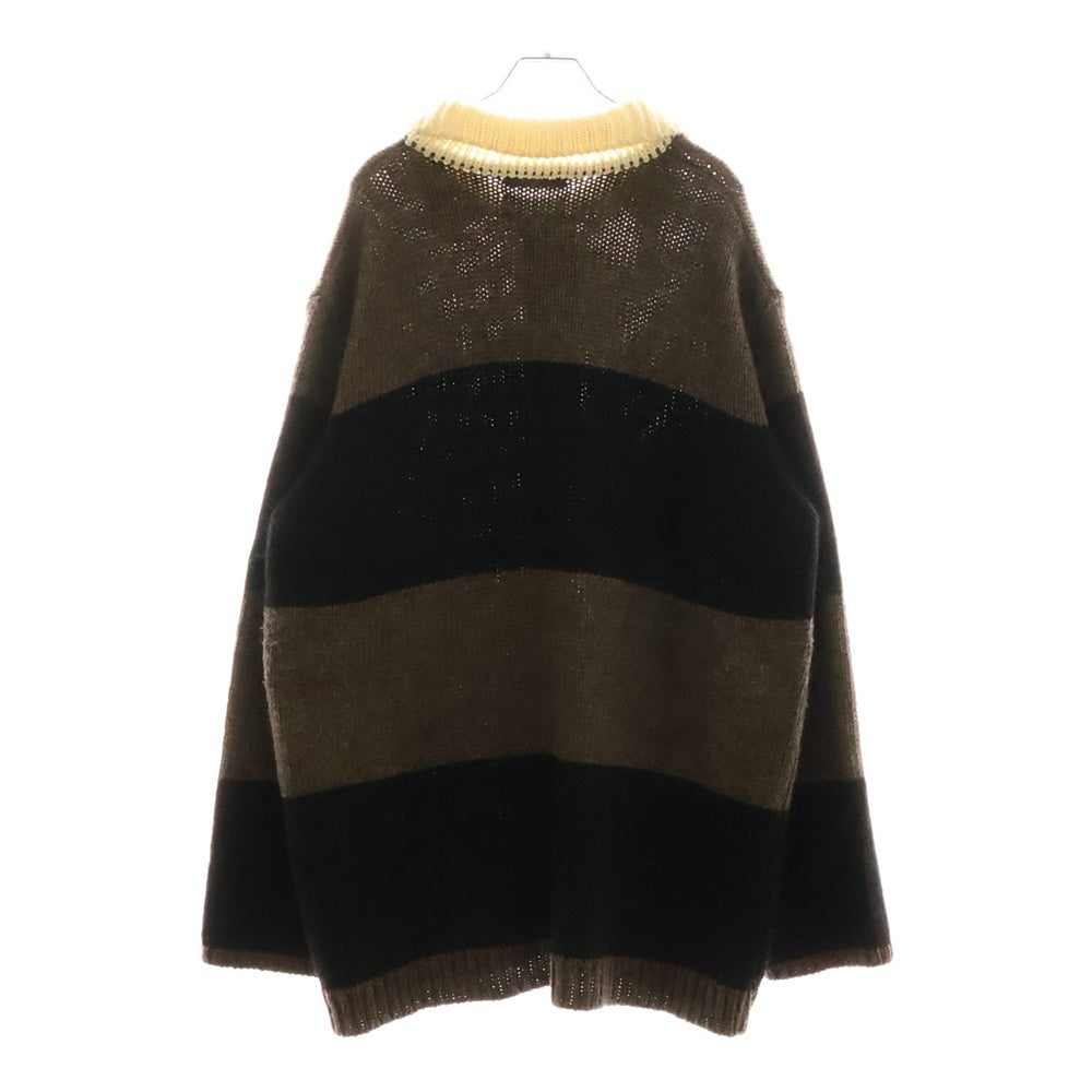 OUR LEGACY(アワーレガシー) 21AW BIG PIQUET RUGBY STRIPE ラガーニットセーター ブラック/グレー M4213BDRS