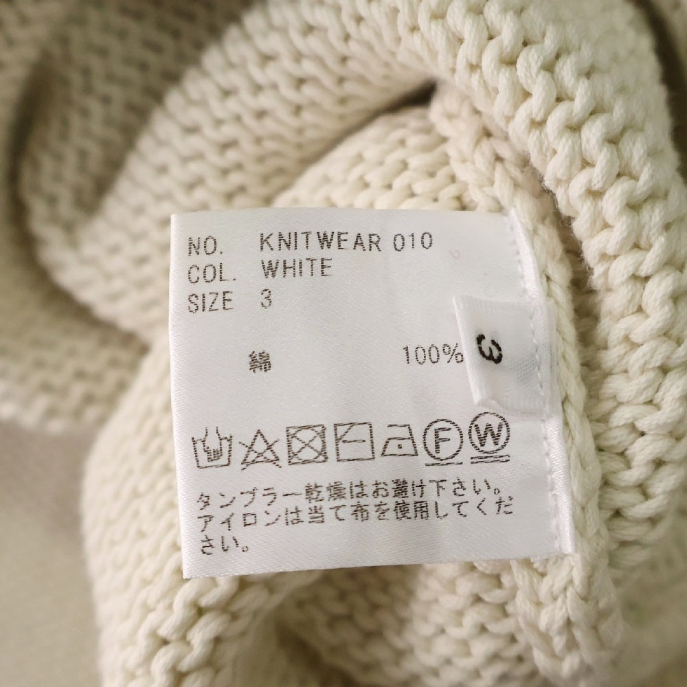 HEUGN(ユーゲン) 22AW ミドルゲージ ロールネック ニットセーター アイボリー KNITWEAR 010