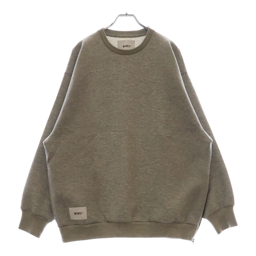 WTAPS(ダブルタップス) 23SS WOUND SWEATER RAPO. SIGN サイドジップ クルーネックスウェットトレーナー グレー 23SS 231ATDT-CSM07