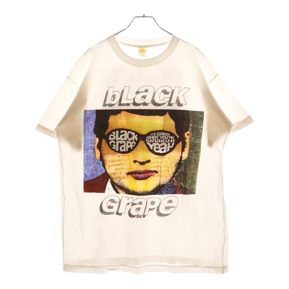 VINTAGE(ヴィンテージ) 90s VINTAGE BLACK GRAPE ヴィンテージ ブラック グレープ 両面プリント クルーネック 半袖Tシャツ カットソー ホワイト