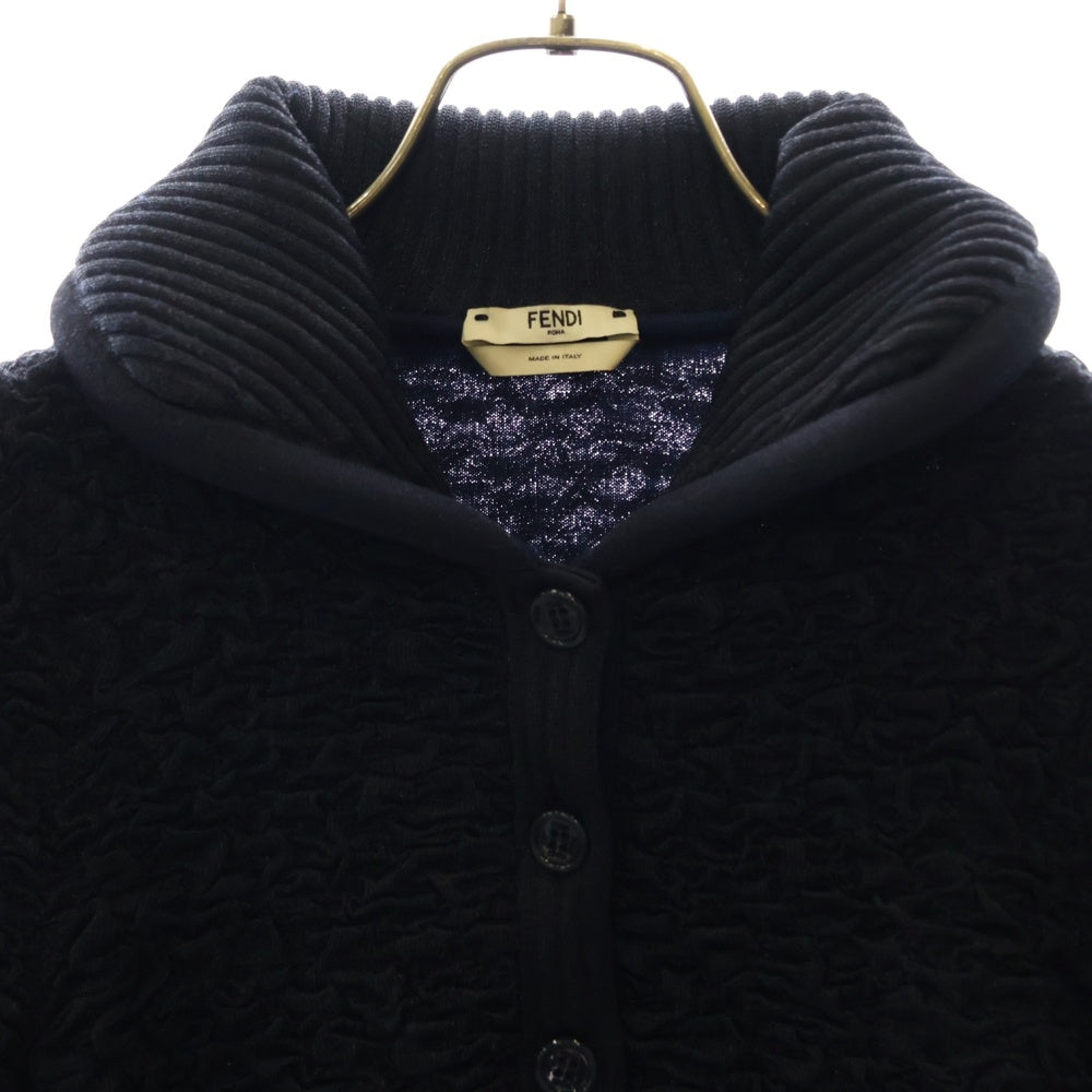FENDI(フェンディ) レーヨン ナイロン 半袖 ポロシャツ トップス ネイビー レディース FZX532 AD5J